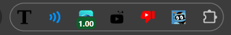 screenshot of my Chrome extensions