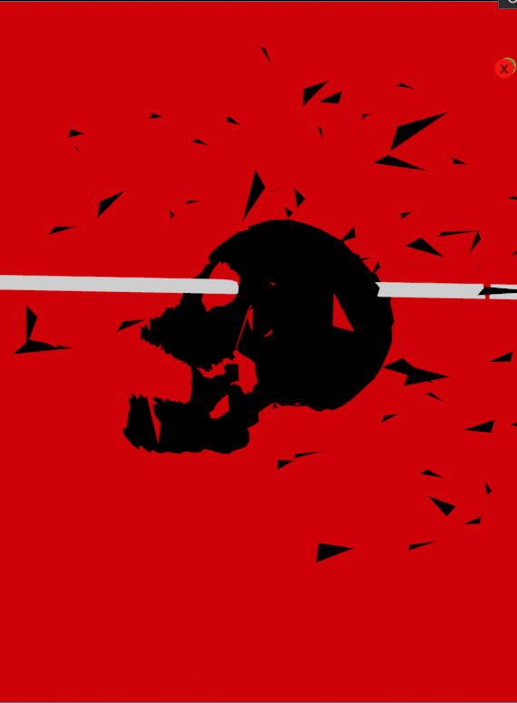 skull being shot. used Ultrakill posters for inspiration.